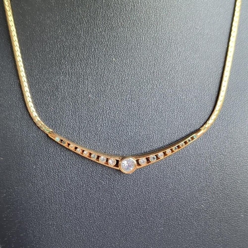 Vendome Gold plated Necklace with Crystal Detailing